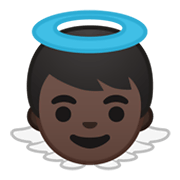 Emoji 👼🏿 Angioletto: Carnagione Scura su Google Android 10.0.