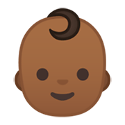 👶🏾 Emoji Bebê: Pele Morena Escura na Google Android 10.0.