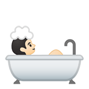 🛀🏻 Emoji Persona En La Bañera: Tono De Piel Claro en Google Android 10.0.