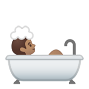 Emoji 🛀🏽 Persona Che Fa Il Bagno: Carnagione Olivastra su Google Android 10.0.