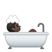 Emoji 🛀🏿 Persona Che Fa Il Bagno: Carnagione Scura su Google Android 10.0.