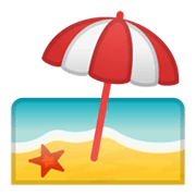 🏖️ Emoji Playa Y Sombrilla en Google Android 10.0.