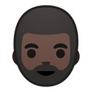Émoji 🧔🏿 Homme Barbu : Peau Foncée sur Google Android 10.0.
