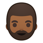 🧔🏾 Emoji Mann: mitteldunkle Hautfarbe, Bart Google Android 10.0.
