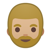 🧔🏼 Emoji Mann: mittelhelle Hautfarbe, Bart Google Android 10.0.
