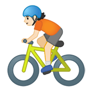 Emoji 🚴🏻 Ciclista: Carnagione Chiara su Google Android 10.0.