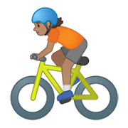 Émoji 🚴🏽 Cycliste : Peau Légèrement Mate sur Google Android 10.0.
