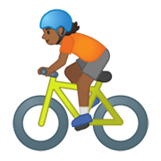 Emoji 🚴🏾 Ciclista: Carnagione Abbastanza Scura su Google Android 10.0.