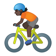 🚴🏿 Emoji Ciclista: Pele Escura na Google Android 10.0.