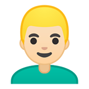 👱🏻‍♂️ Emoji Mann: helle Hautfarbe, blond Google Android 10.0.