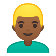 Emoji 👱🏾‍♂️ Uomo Biondo: Carnagione Abbastanza Scura su Google Android 10.0.