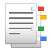Emoji 📑 Etichette Segnalibro su Google Android 10.0.