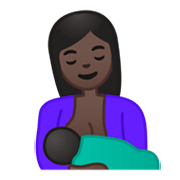Emoji 🤱🏿 Allattare: Carnagione Scura su Google Android 10.0.