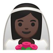 👰🏿 Emoji Noiva: Pele Escura na Google Android 10.0.