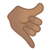Emoji 🤙🏽 Mano Con Gesto Di Chiamata: Carnagione Olivastra su Google Android 10.0.