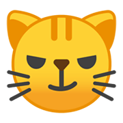 Emoji 😼 Gatto Con Sorriso Sarcastico su Google Android 10.0.
