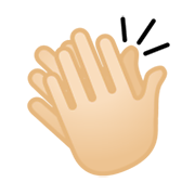 Emoji 👏🏻 Mani Che Applaudono: Carnagione Chiara su Google Android 10.0.