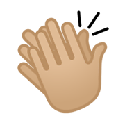 👏🏼 Emoji Manos Aplaudiendo: Tono De Piel Claro Medio en Google Android 10.0.