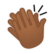 👏🏾 Emoji Manos Aplaudiendo: Tono De Piel Oscuro Medio en Google Android 10.0.