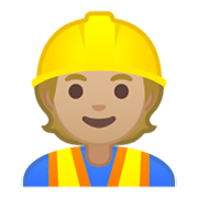 👷🏼 Emoji Obrero: Tono De Piel Claro Medio en Google Android 10.0.