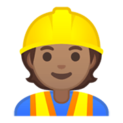 Emoji 👷🏽 Operaio Edile: Carnagione Olivastra su Google Android 10.0.