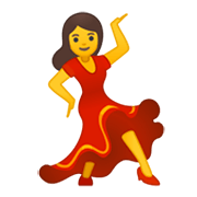 tanzende Frau Emoji auf Google Android 10.0.