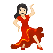 💃🏻 Emoji Mujer Bailando: Tono De Piel Claro en Google Android 10.0.