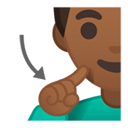 Emoji 🧏🏾‍♂️ Uomo Con Problemi Di Udito: Carnagione Abbastanza Scura su Google Android 10.0.