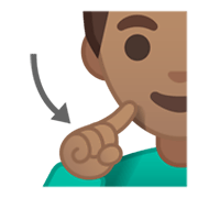Émoji 🧏🏽‍♂️ Homme Sourd : Peau Légèrement Mate sur Google Android 10.0.