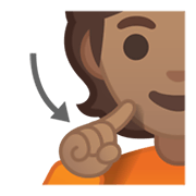 🧏🏽 Emoji gehörlose Person: mittlere Hautfarbe Google Android 10.0.