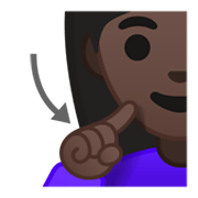 Emoji 🧏🏿‍♀️ Donna Con Problemi Di Udito: Carnagione Scura su Google Android 10.0.