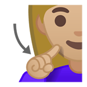 Emoji 🧏🏼‍♀️ Donna Con Problemi Di Udito: Carnagione Abbastanza Chiara su Google Android 10.0.