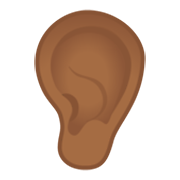 Emoji 👂🏾 Orecchio: Carnagione Abbastanza Scura su Google Android 10.0.