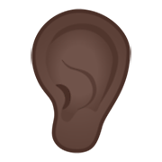 Emoji 👂🏿 Orecchio: Carnagione Scura su Google Android 10.0.