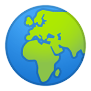 Émoji 🌍 Globe Tourné Sur L’Afrique Et L’Europe sur Google Android 10.0.
