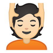 💆🏻 Emoji Person, die eine Kopfmassage bekommt: helle Hautfarbe Google Android 10.0.