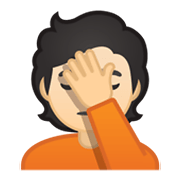 🤦🏻 Emoji sich an den Kopf fassende Person: helle Hautfarbe Google Android 10.0.