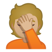 🤦🏼 Emoji Persona Con La Mano En La Frente: Tono De Piel Claro Medio en Google Android 10.0.