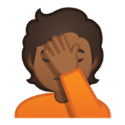 🤦🏾 Emoji sich an den Kopf fassende Person: mitteldunkle Hautfarbe Google Android 10.0.
