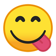 Emoji 😋 Faccina Che Si Lecca I Baffi su Google Android 10.0.