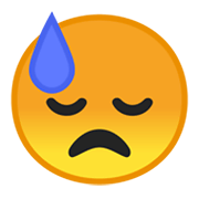 😓 Emoji bedrücktes Gesicht mit Schweiß Google Android 10.0.