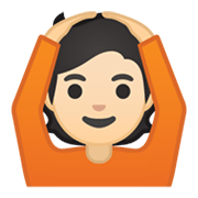 Emoji 🙆🏻 Persona Con Gesto OK: Carnagione Chiara su Google Android 10.0.