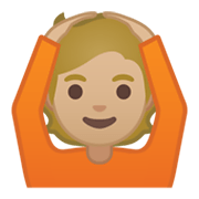 🙆🏼 Emoji Persona Haciendo El Gesto De «de Acuerdo»: Tono De Piel Claro Medio en Google Android 10.0.