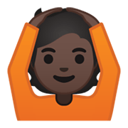 🙆🏿 Emoji Persona Haciendo El Gesto De «de Acuerdo»: Tono De Piel Oscuro en Google Android 10.0.