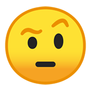 Emoji 🤨 Faccia Con Sopracciglia Alzate su Google Android 10.0.