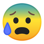 😰 Emoji Rosto Ansioso Com Gota De Suor na Google Android 10.0.