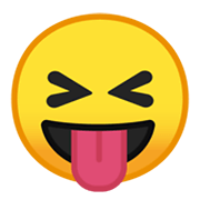 😝 Emoji Gesicht mit herausgestreckter Zunge und zusammengekniffenen Augen Google Android 10.0.