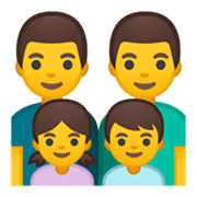 👨‍👨‍👧‍👦 Emoji Familie: Mann, Mann, Mädchen und Junge Google Android 10.0.