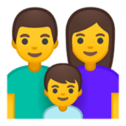 Emoji 👨‍👩‍👦 Famiglia: Uomo, Donna E Bambino su Google Android 10.0.