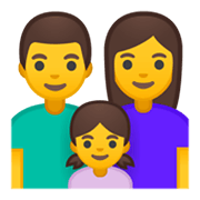 Emoji 👨‍👩‍👧 Famiglia: Uomo, Donna E Bambina su Google Android 10.0.